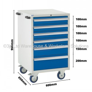 Euroslide Storage Cabinet Mobile 6 Drawers